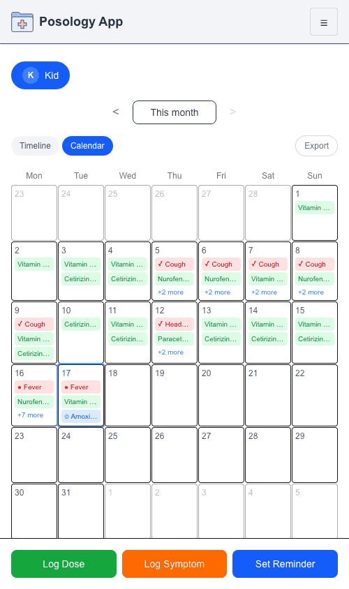 Calendar view
